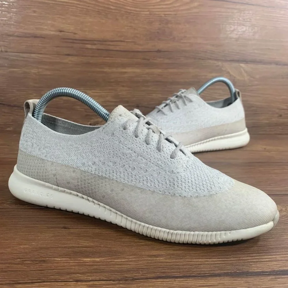 Cole Haan ZEROGRAND Oxfords White Knit Sneakers Women’s Size 8.5